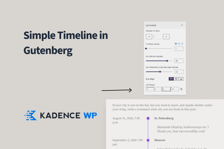 Create a timeline block on Kadence Blocks - Gutenberg/WordPress